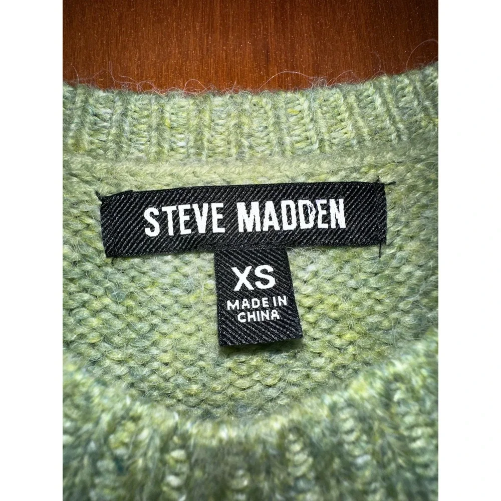 Steve Madden Kiana Light Green Textured Women's Sweater‎ XS